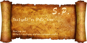 Sulyán Péter névjegykártya