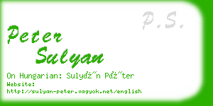 peter sulyan business card